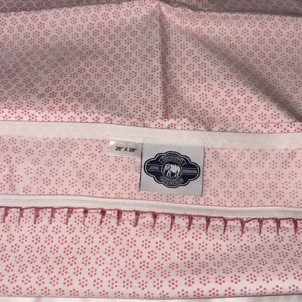 John Robshaw Pillow Sham 100% Cotton Poseti Lotus Pink Euro Sham 26x26